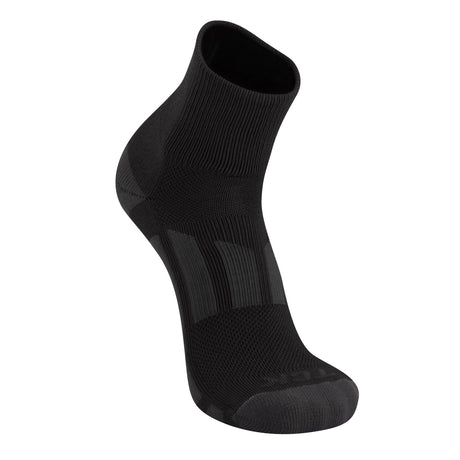 TCK Elite Performance Solid Color Quarter Crew Socks (Black, Large)