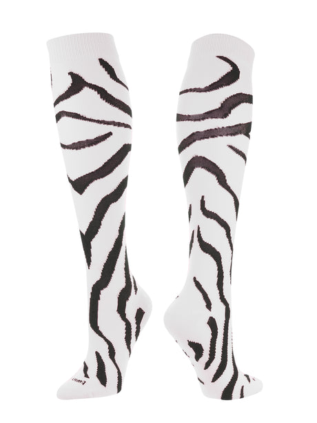 TCK Sports Krazisox Zebra Stripe Socks (White/Black, Small)