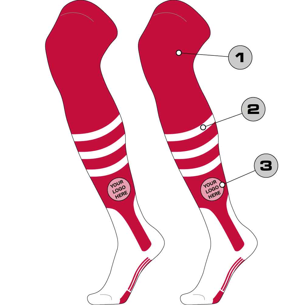 Custom Over the Knee Baseball Stirrup Socks - Dugout Pattern B
