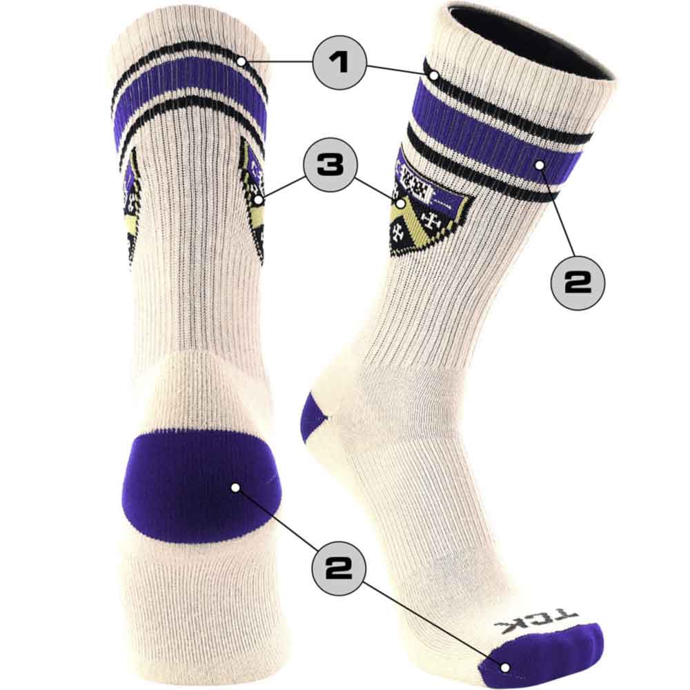 Custom Vintage Crew Socks Triple Stripe Design