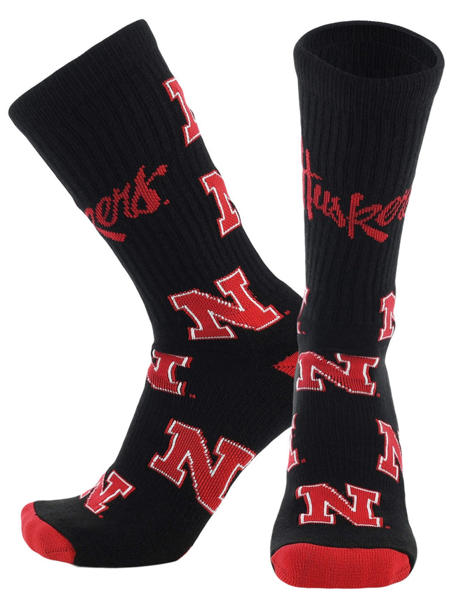 TCK Nebraska Red/Black/White / Medium Nebraska Cornhuskers Mayhem Crew Socks