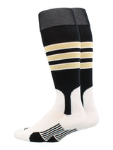 Baseball Stirrup Socks Pattern D (Black/White/Vegas Gold, X-Large)