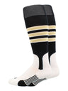 Baseball Stirrup Socks Pattern D (Black/White/Vegas Gold, X-Large)