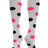 TCK Krazisox Polka Dot Over The Calf Socks (White/Hot Pink/Black, Small)