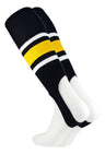 Striped Baseball Stirrups Pattern E (Black/Gold/White, Medium)