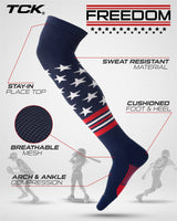 TCK Freedom Dugout USA Made Stars & Stripes OTK Socks