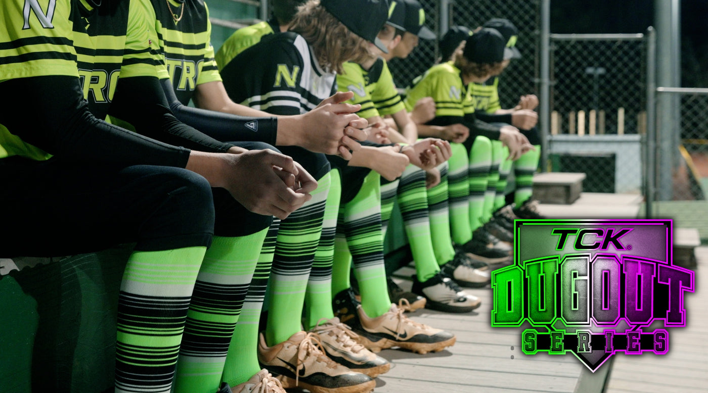 tck baseball and softball socks neon green dugout collection