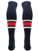 Dugout Striped Over the Knee Baseball Socks Pattern E