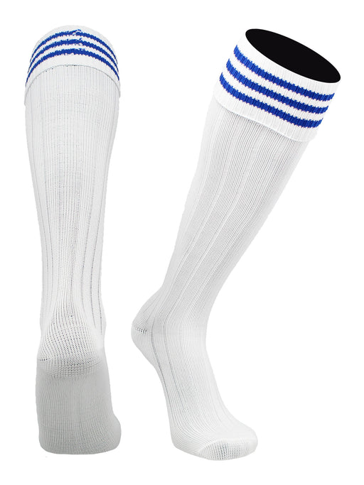 European Striped Soccer Socks Fold Down Top