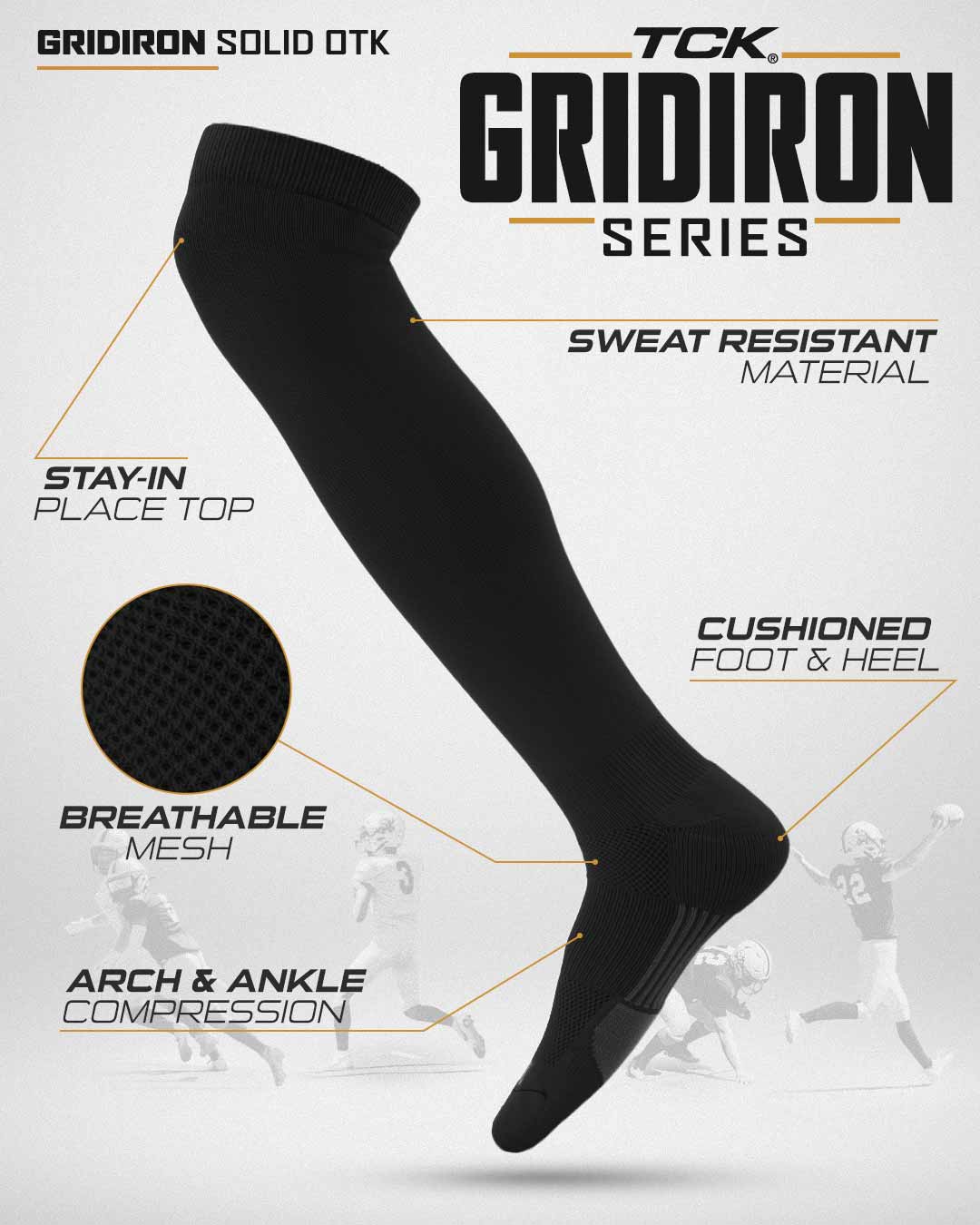 TCK Over the Knee Football & Flag Socks - Made in USA