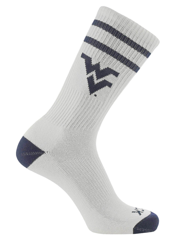 West Virginia Mountaineers Socks - Vintage Striped, NCAA Licensed (Large)