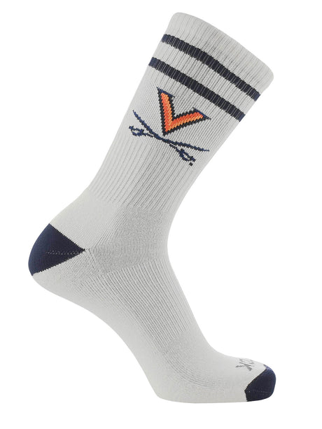 Virginia Cavaliers Socks - Vintage Striped, NCAA Licensed (Large)