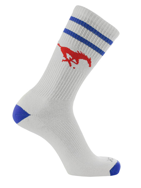 SMU Mustangs Socks - Vintage Striped, NCAA Licensed (Large)