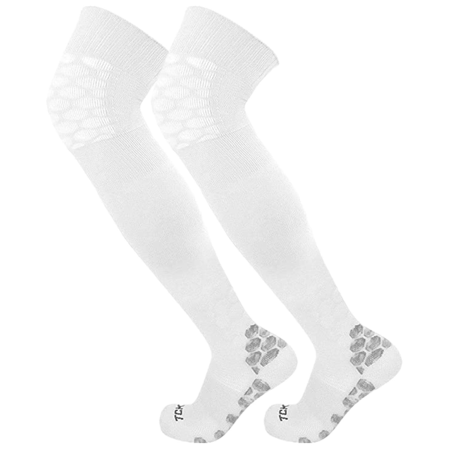 long white football socks with padding