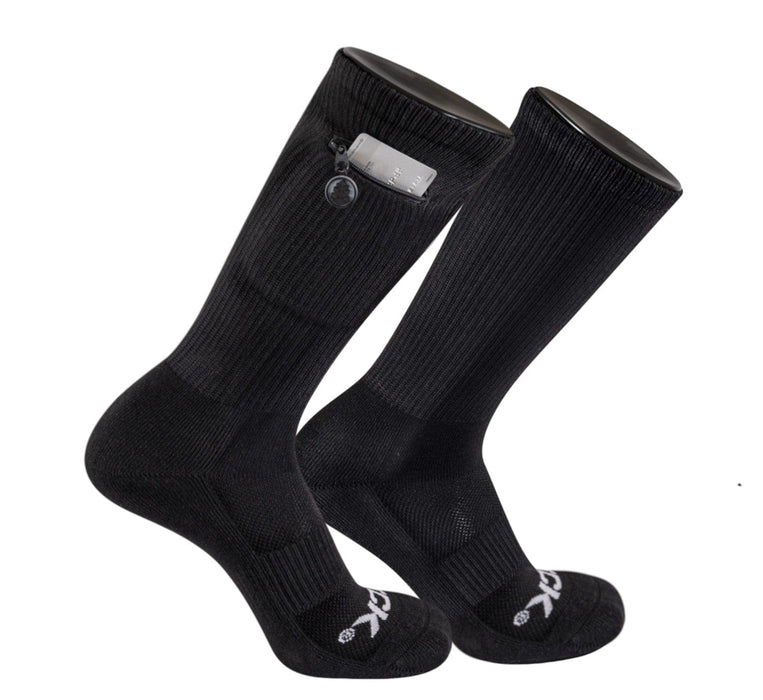 IQ Black -1 Pair / Large Zip Pocket High Performance Crew Socks