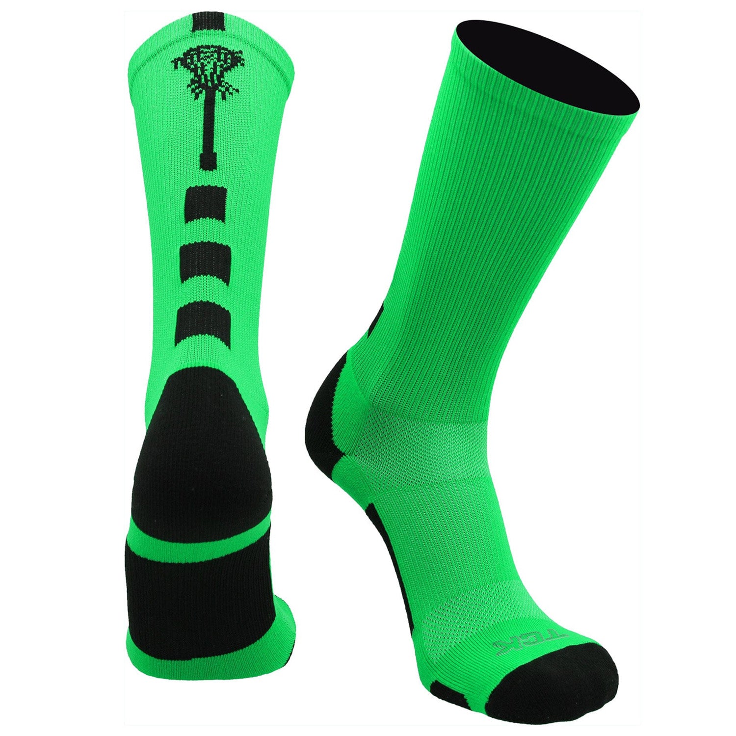 green lacrosse socks with logo