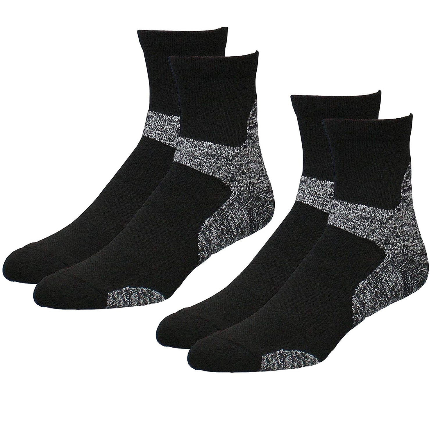 black and grey padded running socks
