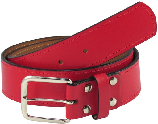 TCK Scarlet Red / 42" Premium Leather Baseball Belt Softball Belt
