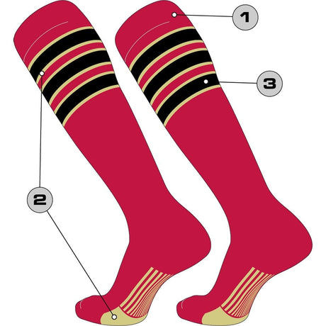 TCK Custom Baseball Socks - Diamond Builder Pattern 8