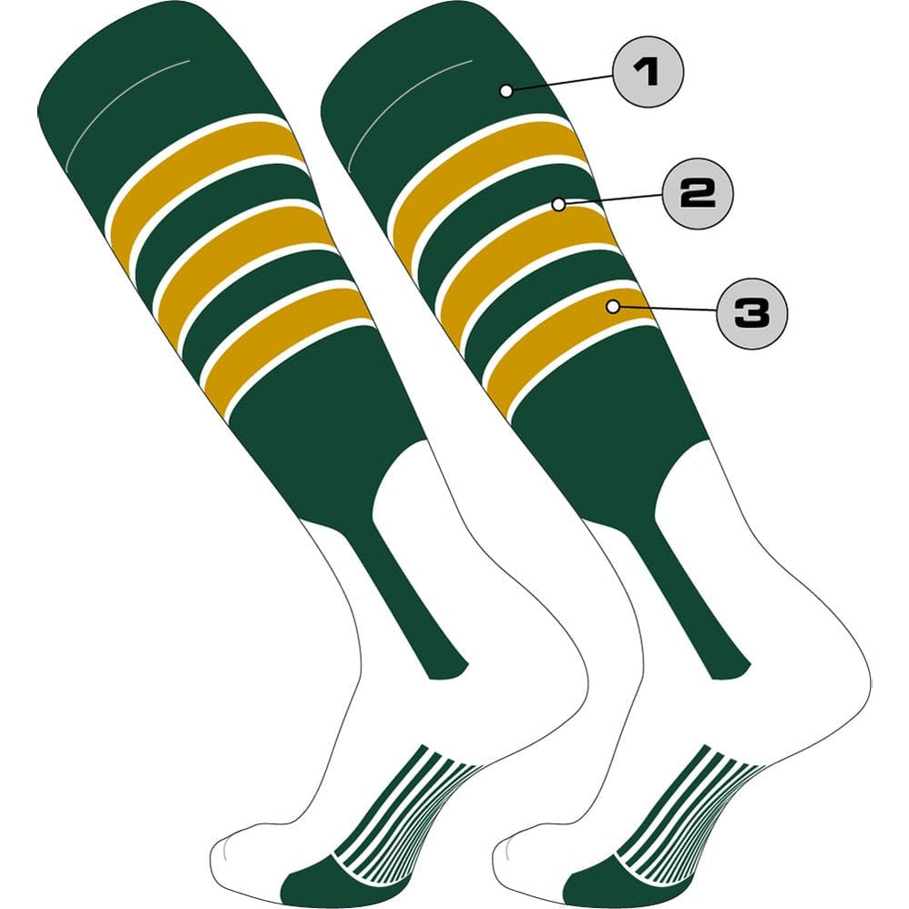 Chaussettes De Baseball TCK Performance Vertes Taille L Unisexe Mi-mollet