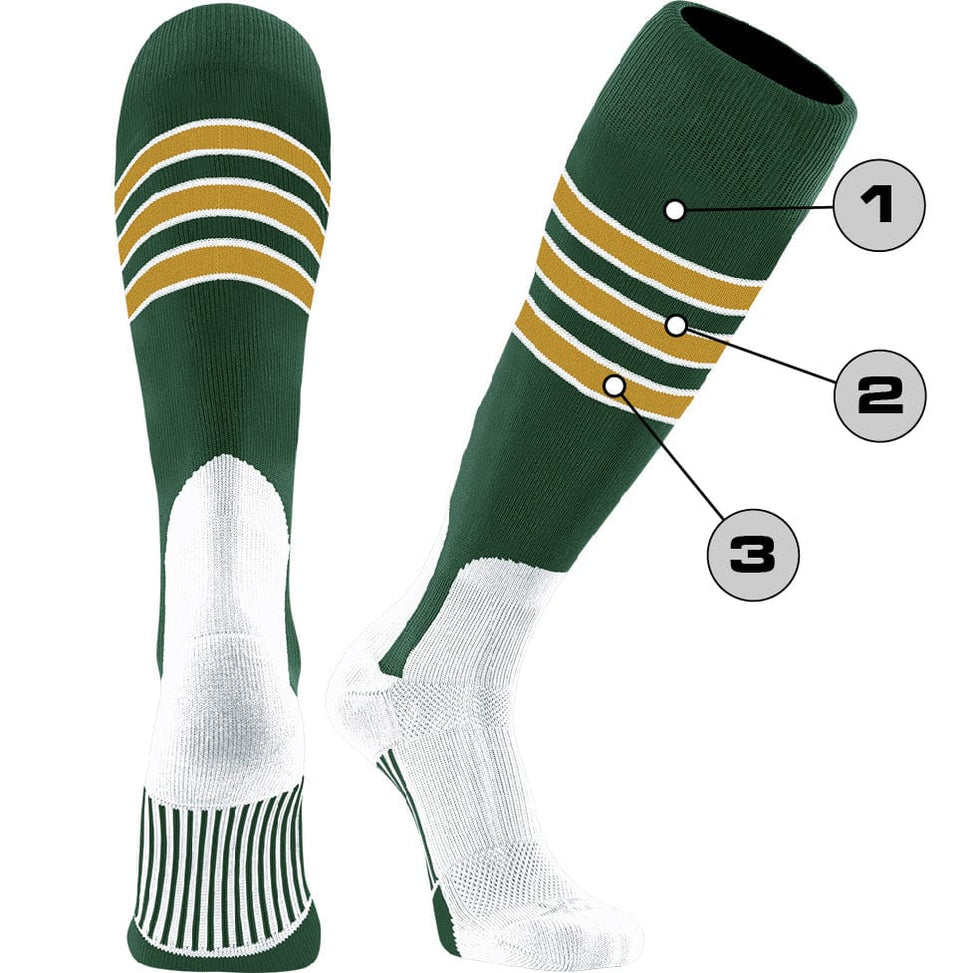 Lot De 5 Chaussettes étrier TCK Sports – Baseball/Softball – Marron/Blanc, Taille S
