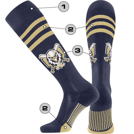 TCK Custom Dugout Striped Baseball Socks - Pattern B