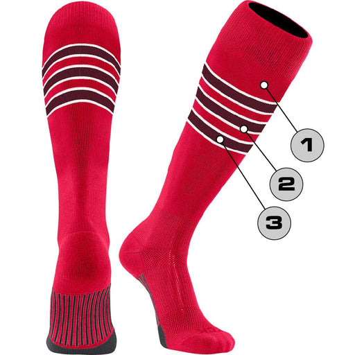 TCK Custom Dugout Striped Baseball Socks - Pattern D