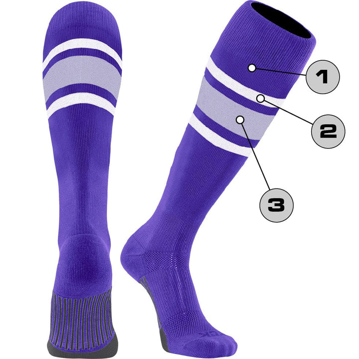 TCK Custom Dugout Striped Baseball Socks - Pattern E