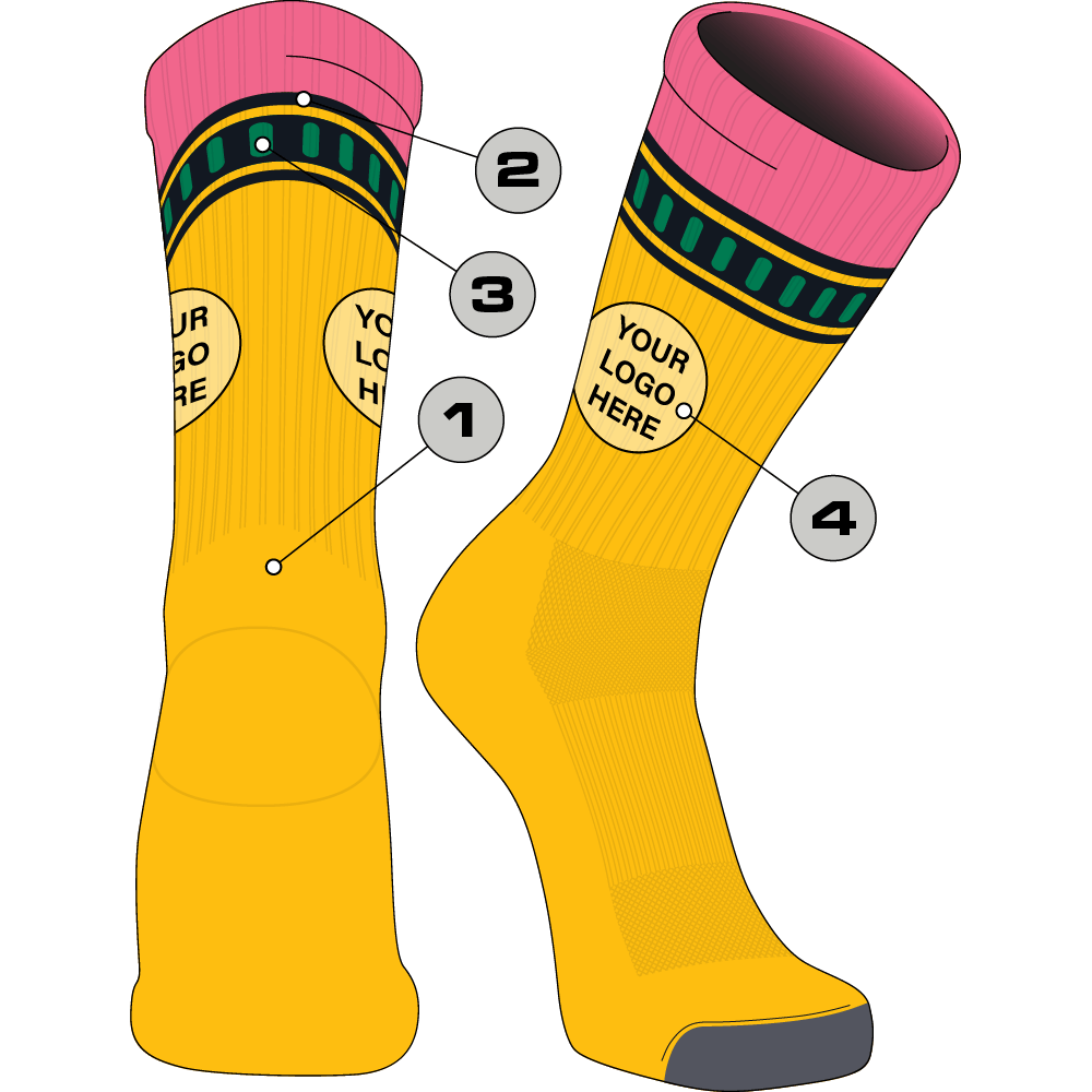 TCK Custom Logo Pencil Crew Socks