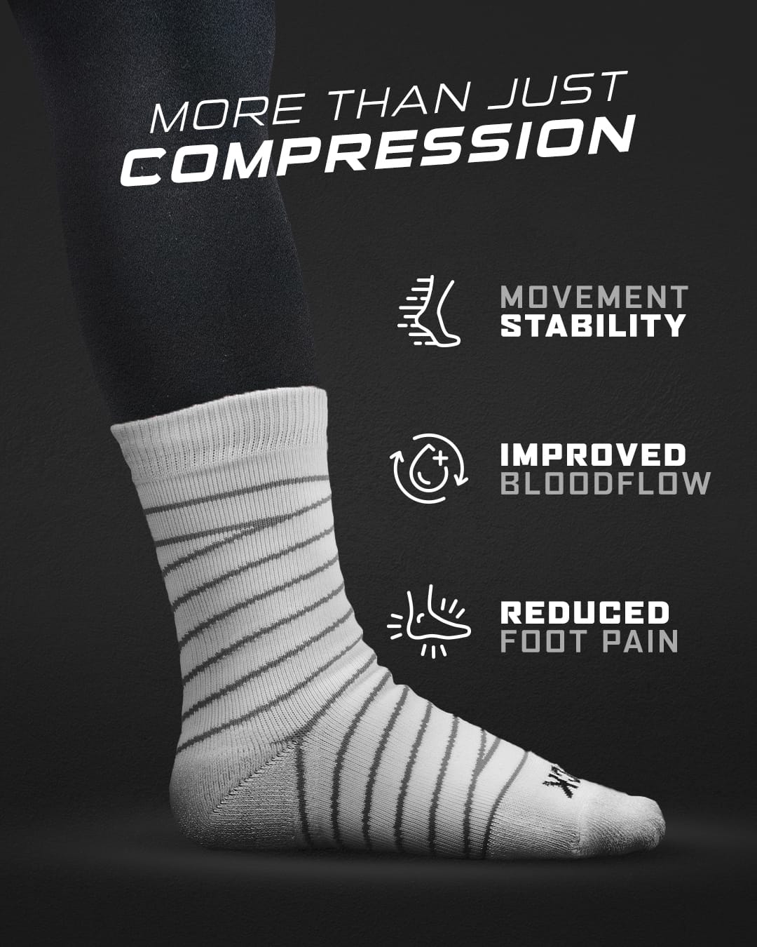 TCK Custom Logo Tape Sock (20-30 mmHg Ankle Compression)