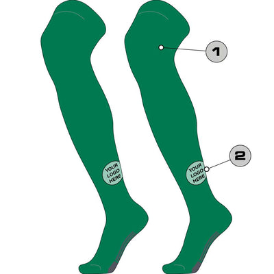 TCK Custom Solid Over the Knee Baseball Socks - Dugout Pattern A