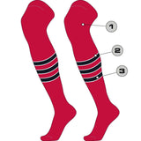 TCK Custom Striped Over the Knee Baseball Socks - Dugout Pattern D