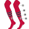 TCK Custom Striped Over the Knee Baseball Socks - Dugout Pattern D