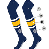 TCK Custom Striped Over the Knee Baseball Socks - Dugout Pattern E