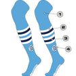 TCK Custom Striped Over the Knee Baseball Socks - Dugout Pattern I