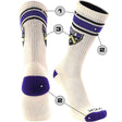 TCK Custom Vintage Crew Socks Triple Stripe Design