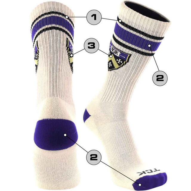 TCK Custom Vintage Crew Socks Triple Stripe Design