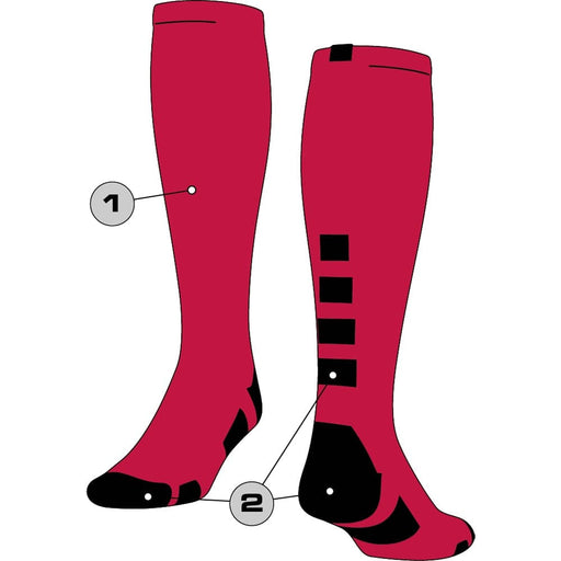 TCK Front/Accents / Large Custom Over the Calf Socks - Baseline