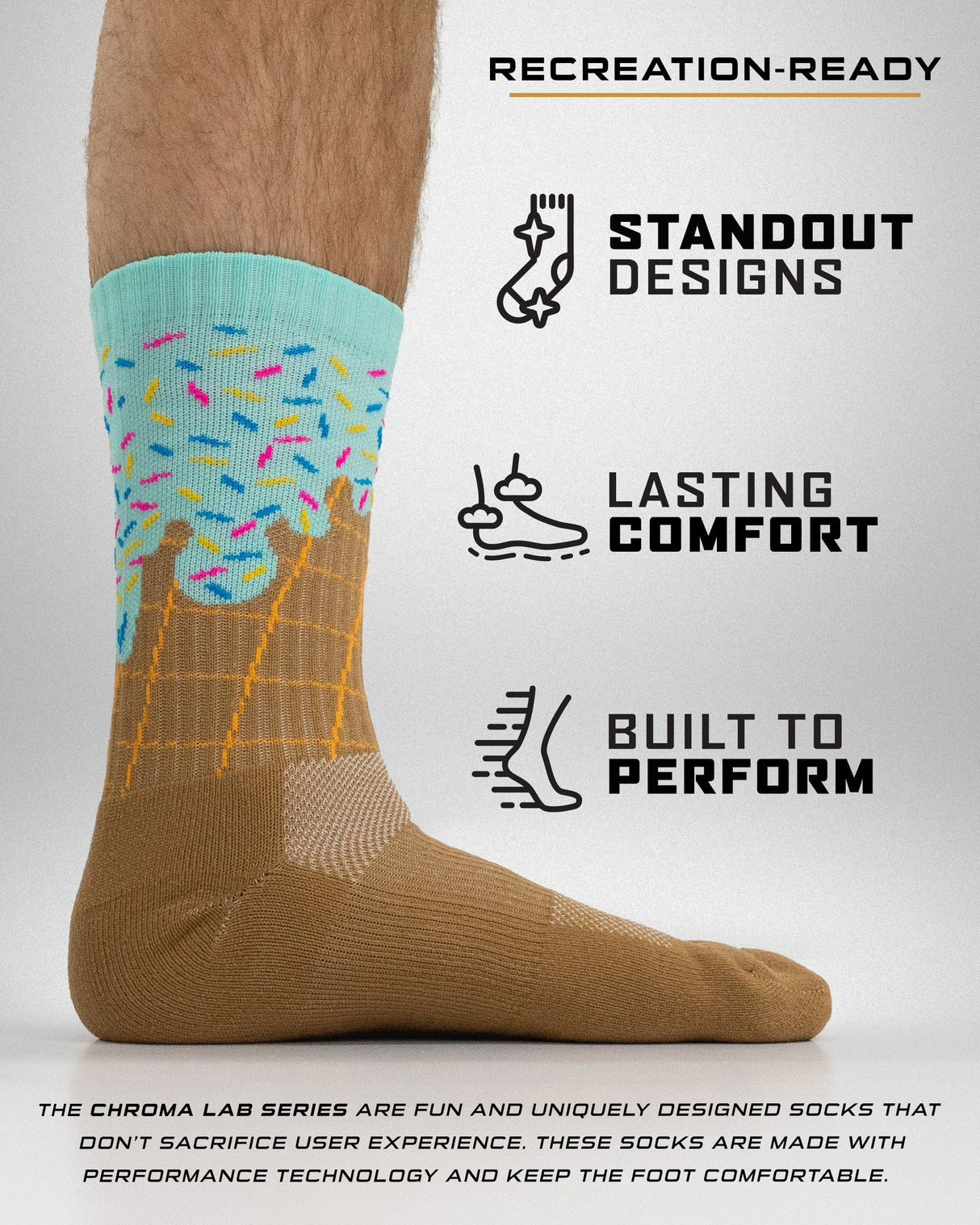 Ice Cream Cone Custom Logo Crew Socks