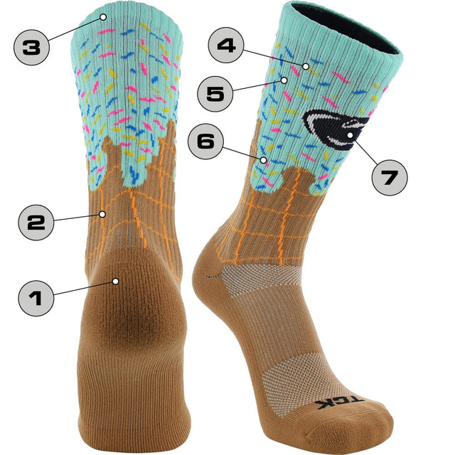 Ice Cream Cone Custom Logo Crew Socks