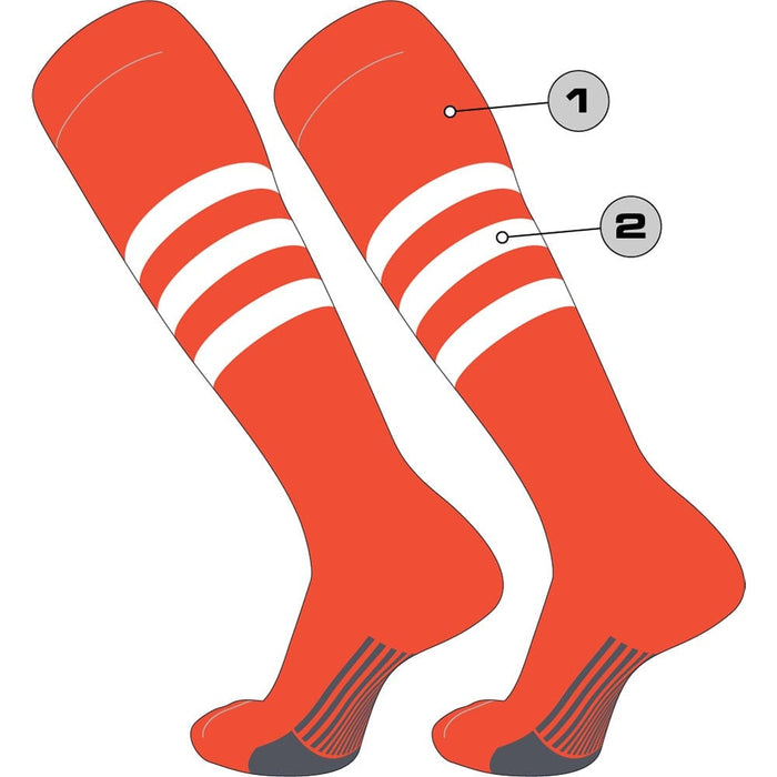 TCK Main/Stripes / Small Custom Dugout Striped Baseball Socks - Pattern B