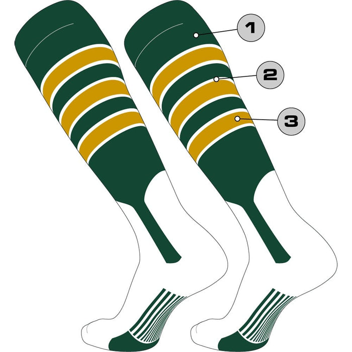 TCK Stirrup/Stripes/Accent/Sock / Large Custom Dugout Baseball Stirrup Socks - Pattern D