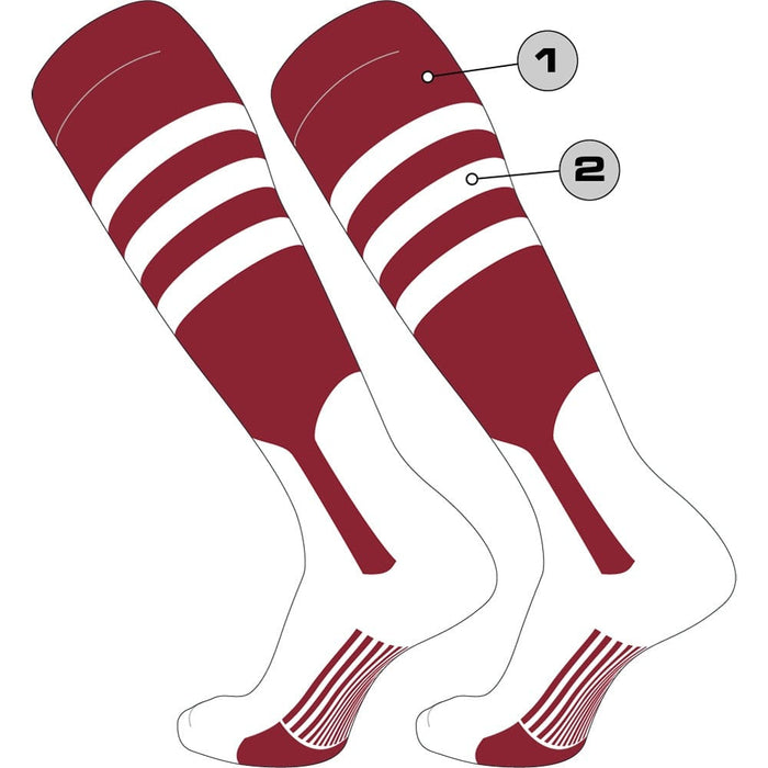 TCK Stirrup/Stripes/Sock / Large Custom Dugout Baseball Stirrup Socks - Pattern B