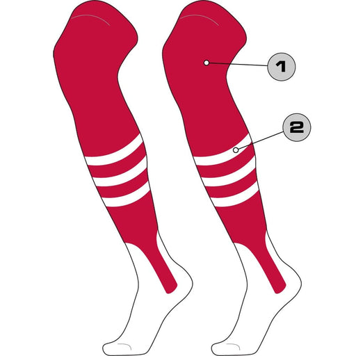 TCK Stirrup/Stripes/Sock / Large Custom Over the Knee Baseball Stirrup Socks - Dugout Pattern B