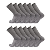 TCK 12 Pairs-Grey / Large Seamless, Cushioned Crew Socks: Moisture Wicking Work & Sport