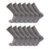 TCK 12 Pairs-Grey / Large Seamless, Cushioned Crew Socks: Moisture Wicking Work & Sport