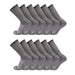 TCK 12 Pairs-Grey / Large Seamless, Cushioned Crew Socks: Moisture Wicking Work & Sport