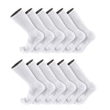 TCK 12 Pairs-White / X-Large Seamless, Cushioned Crew Socks: Moisture Wicking Work & Sport