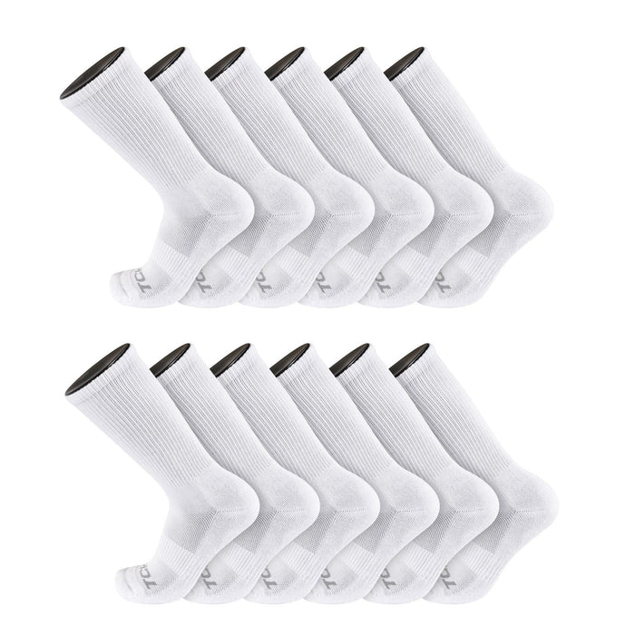 TCK 12 Pairs-White / X-Large Work & Athletic Crew Socks Multi Pack