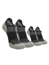 TCK 2 Pairs Black/Heather Grey / Large Tour No Show Golf & Running Socks